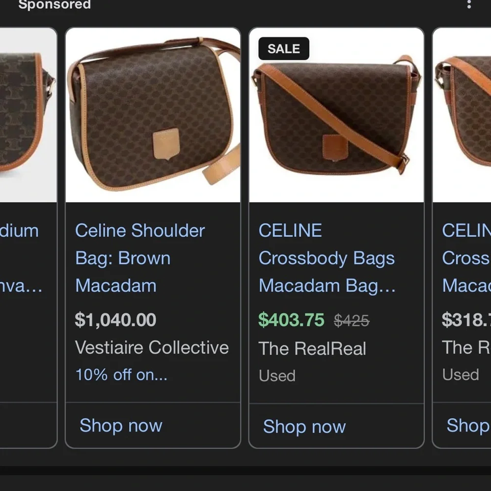 CELINE Vintage‎ Macadam Crossbody (excellent condition)